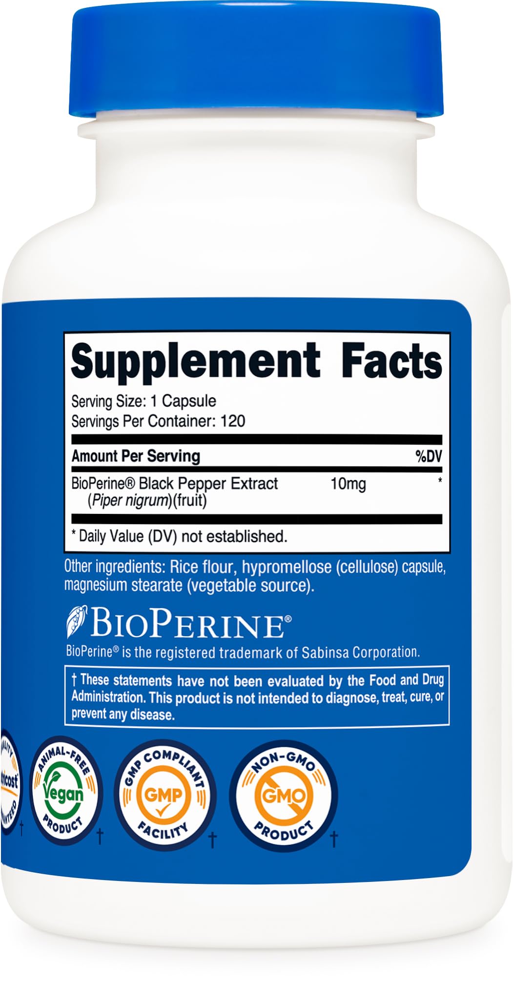 Third-party tested Bioperine supplement certificate