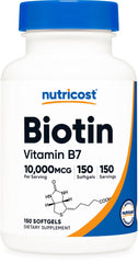 Nutricost Biotin 10,000 mcg bottle label