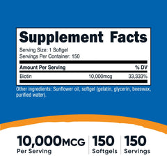 Close-up of Biotin softgels
