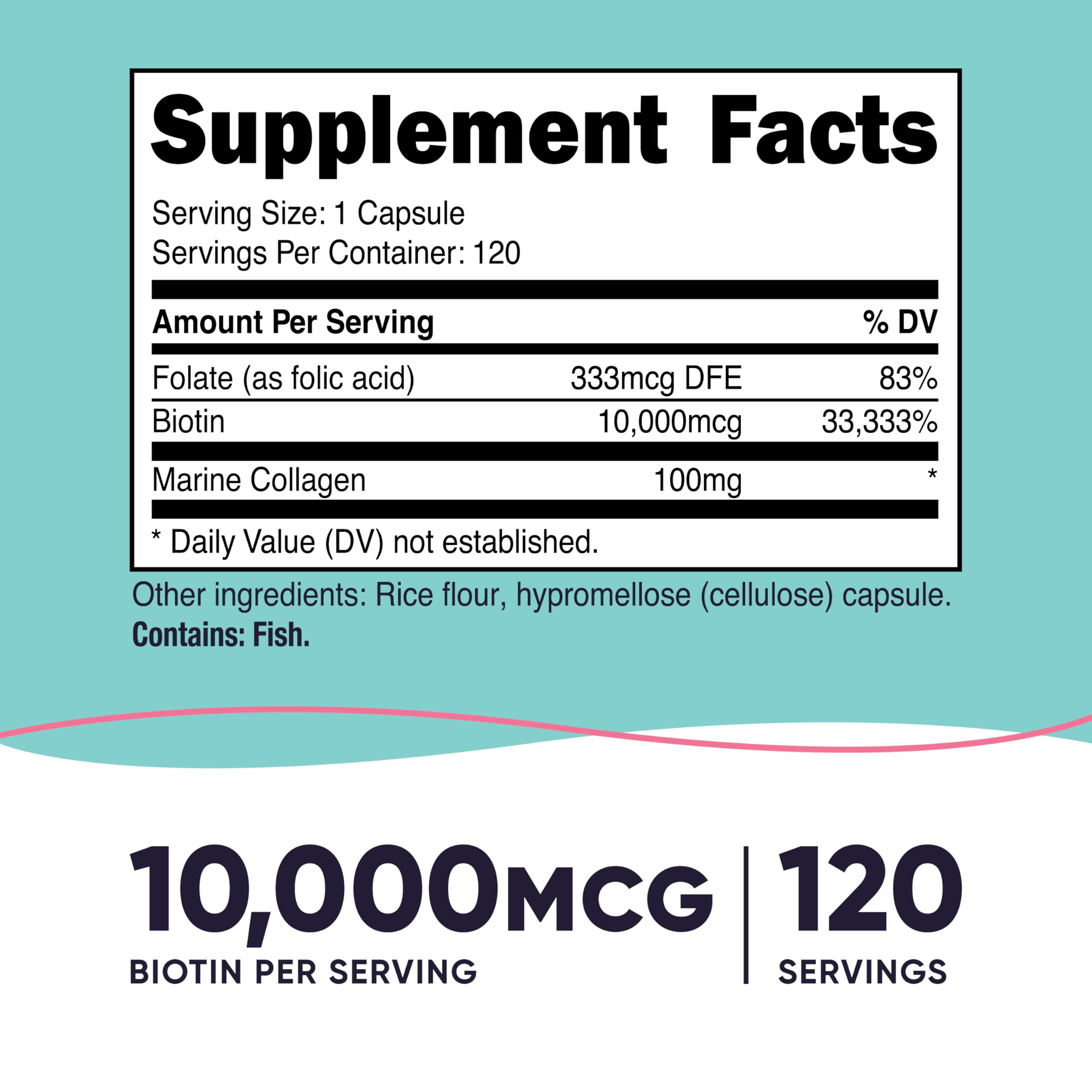 Biotin 10,000 mcg per capsule nutrition facts