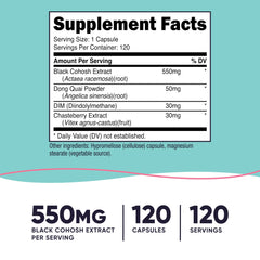 Close-up of Nutricost Black Cohosh 660mg capsules