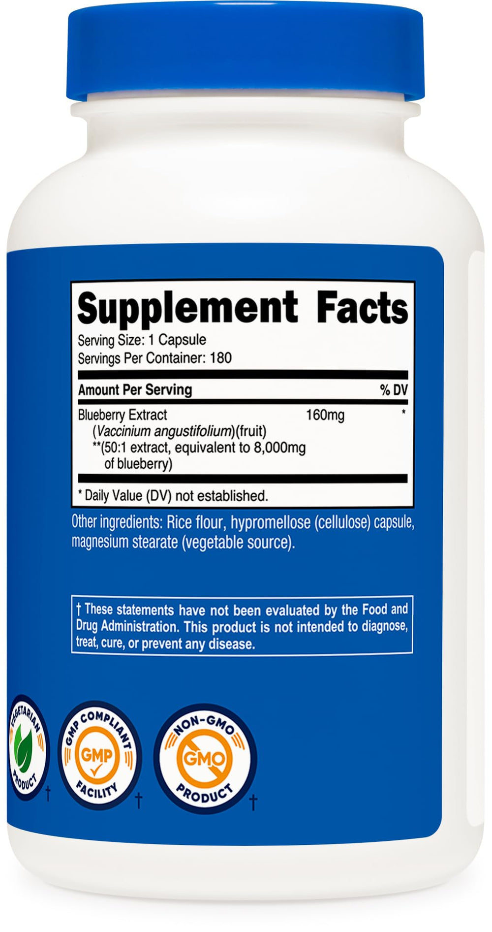 GMP compliant and FDA registered facility claim on packaging