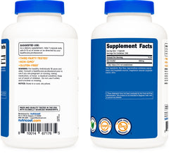 Nutricost bottle label detail highlighting myo-inositol potency and certification marks