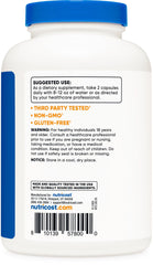 Nutricost bottle opened with capsules visible to emphasize bottle count and convenience