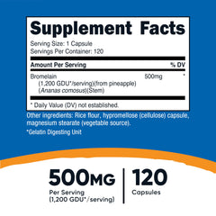 Bottle of Nutricost Bromelain 500mg 120 capsules