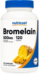 Nutricost Bromelain 500mg front label and bottle