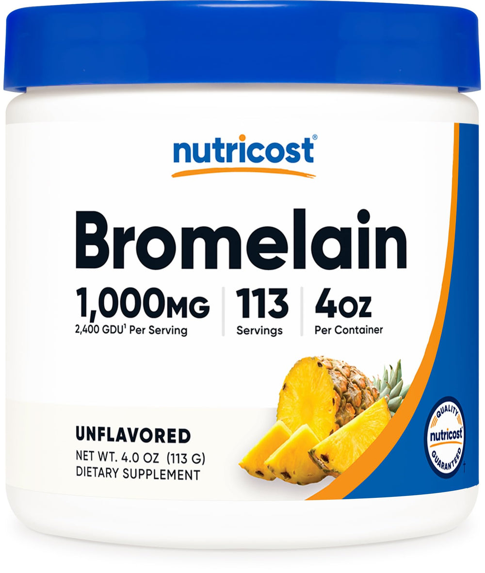 Nutricost Bromelain Powder 4 oz bottle front view