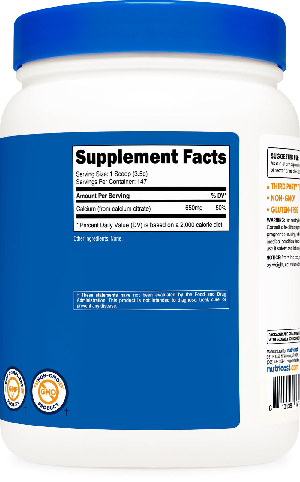 Nutricost Calcium Citrate Powder scoop included