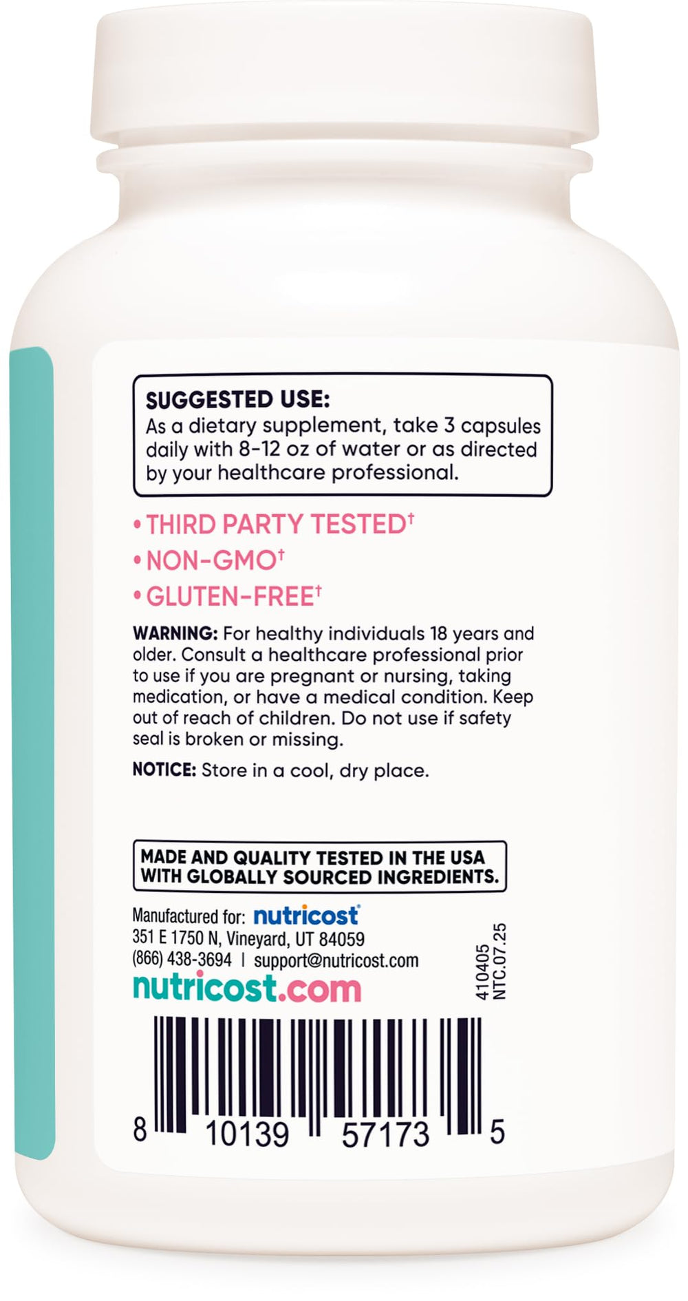 Gluten-free, non-GMO, vegan certification seals