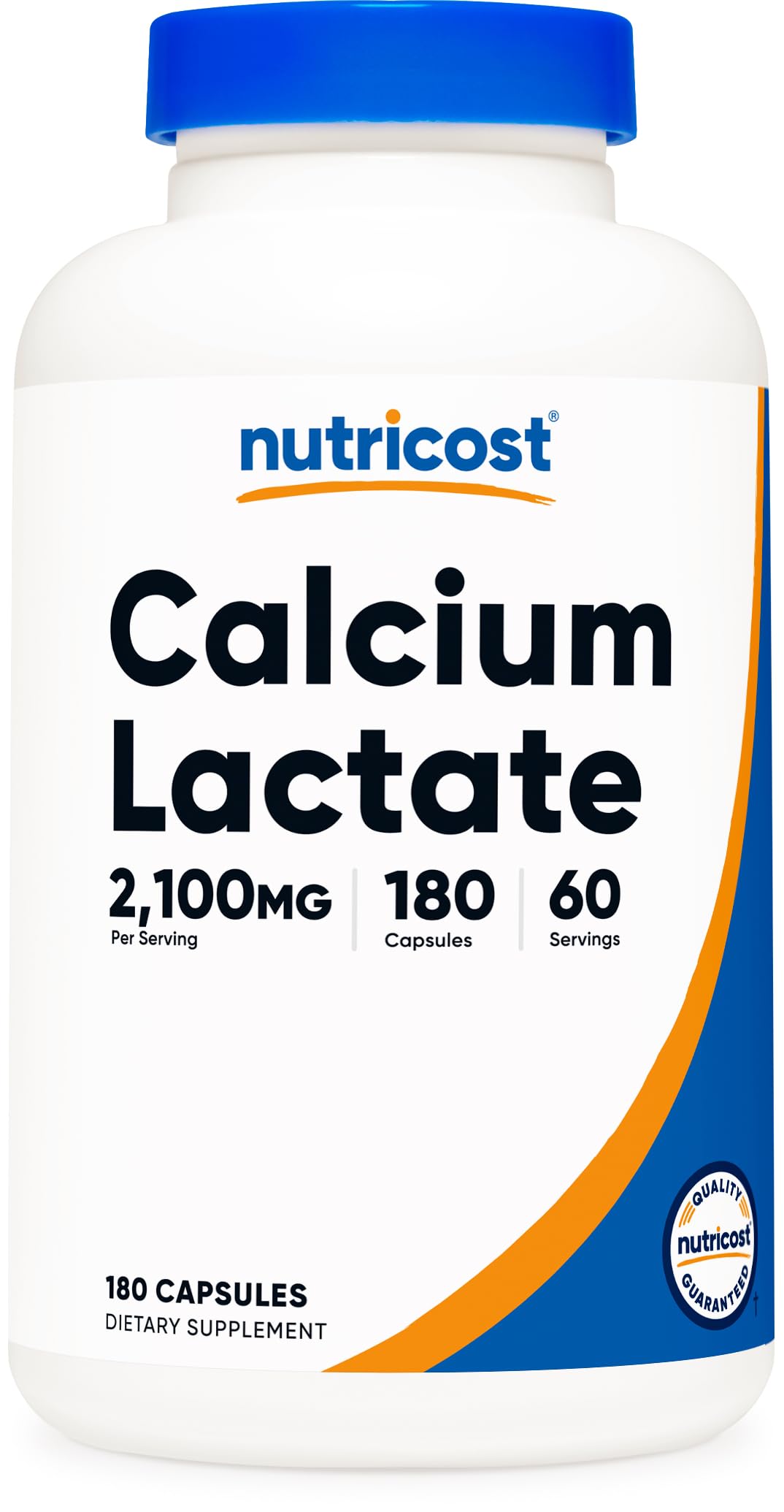 Nutricost Calcium Lactate bottle - 180 capsules