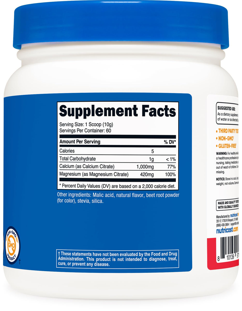 NSF GMP Certified label and ISO third-party testing seal