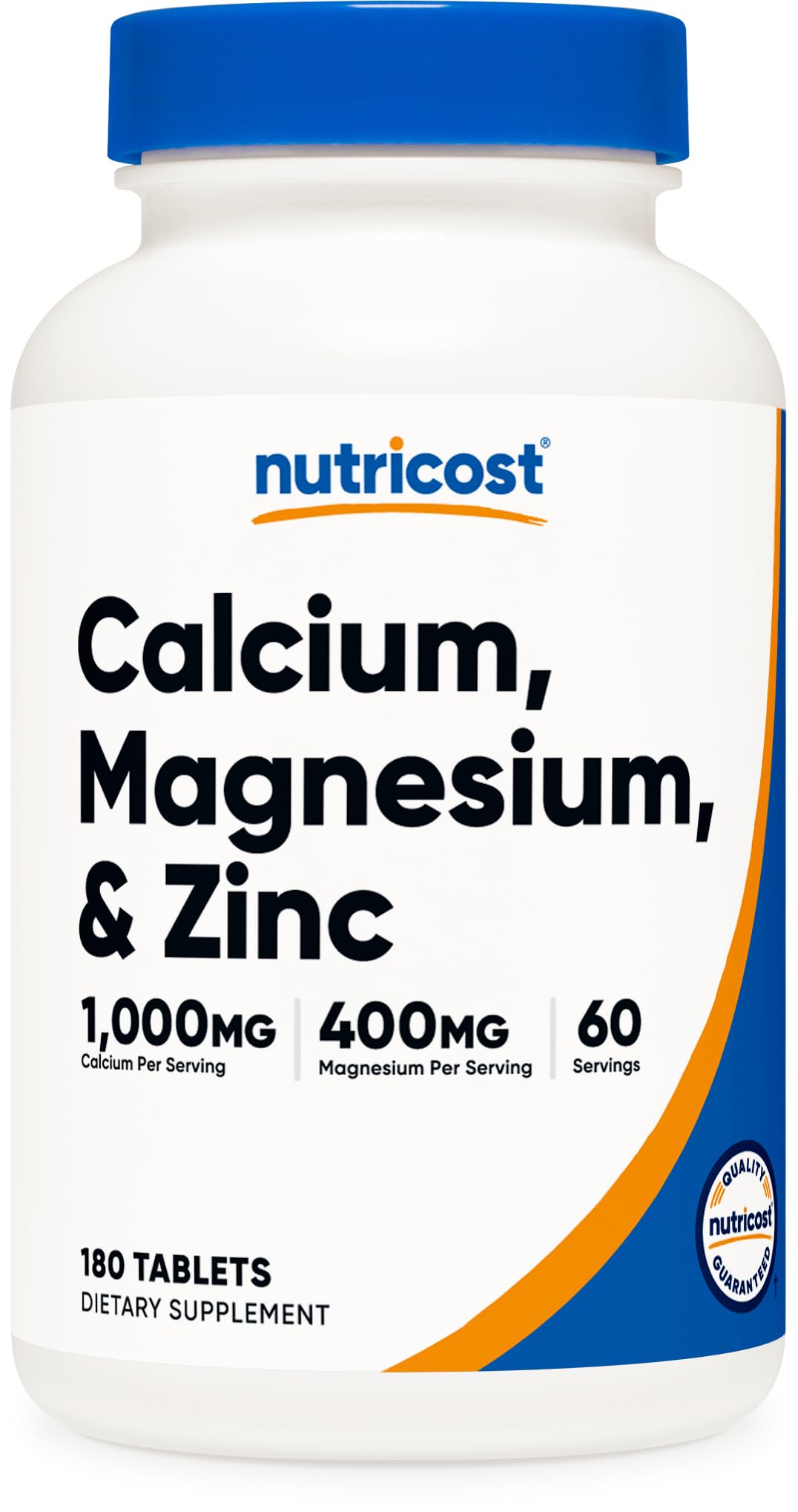 Nutricost Calcium Magnesium Zinc Tablets bottle front