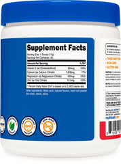 Nutrition label for Nutricost Calcium Magnesium Zinc Vitamin D3 Powder Fruit Punch