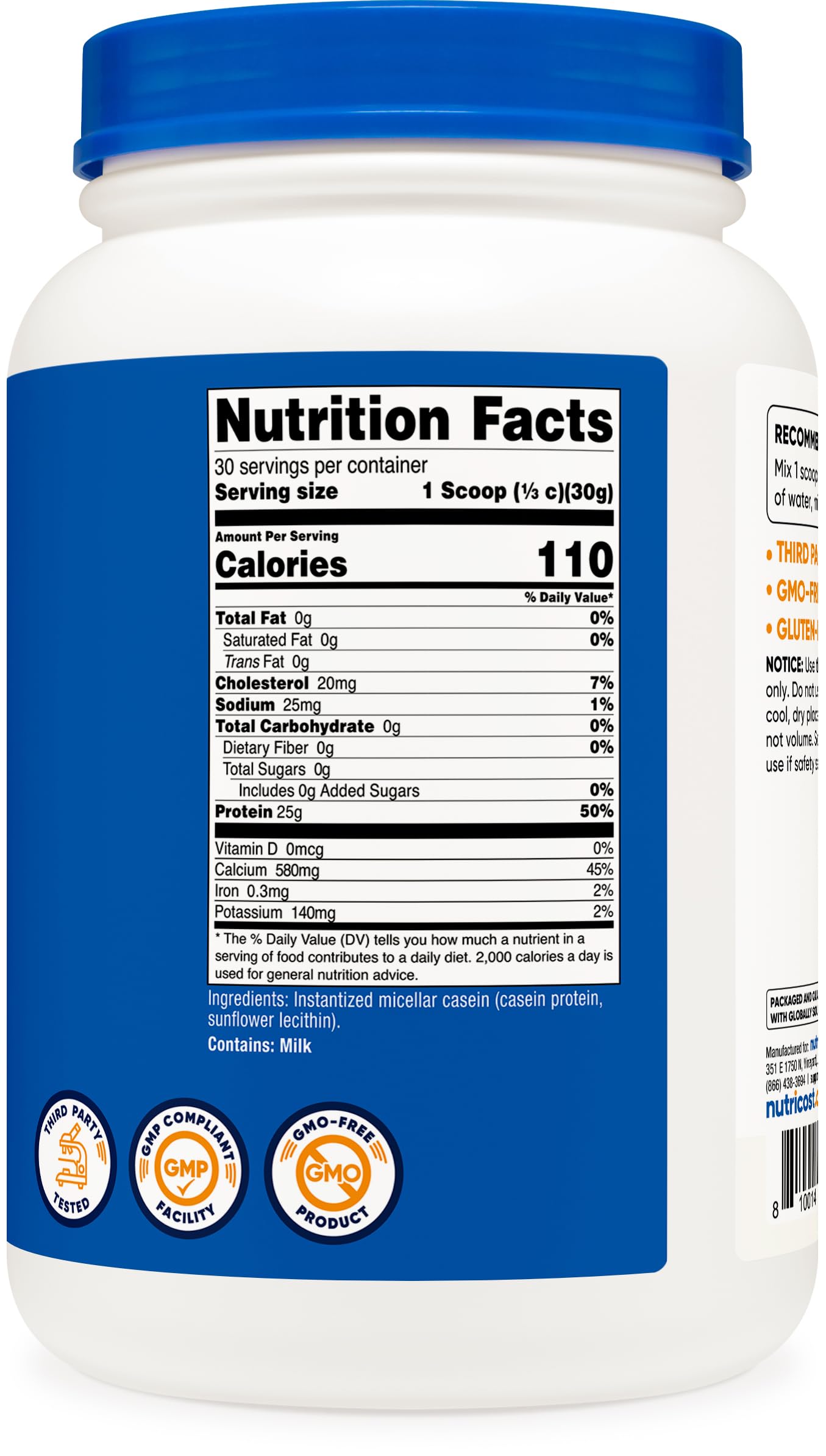 Nutrition facts showing 24g protein per serving