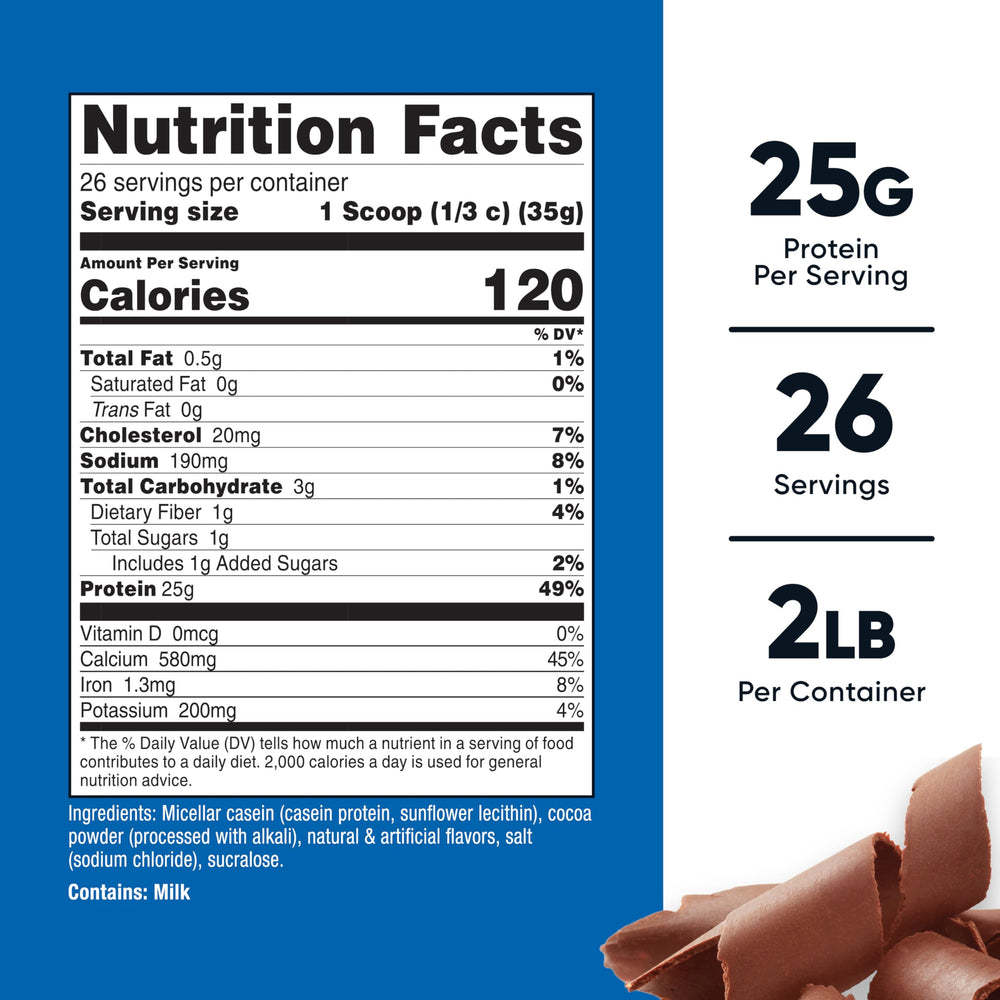 Nutricost Casein Protein Powder packaging back label and ingredients