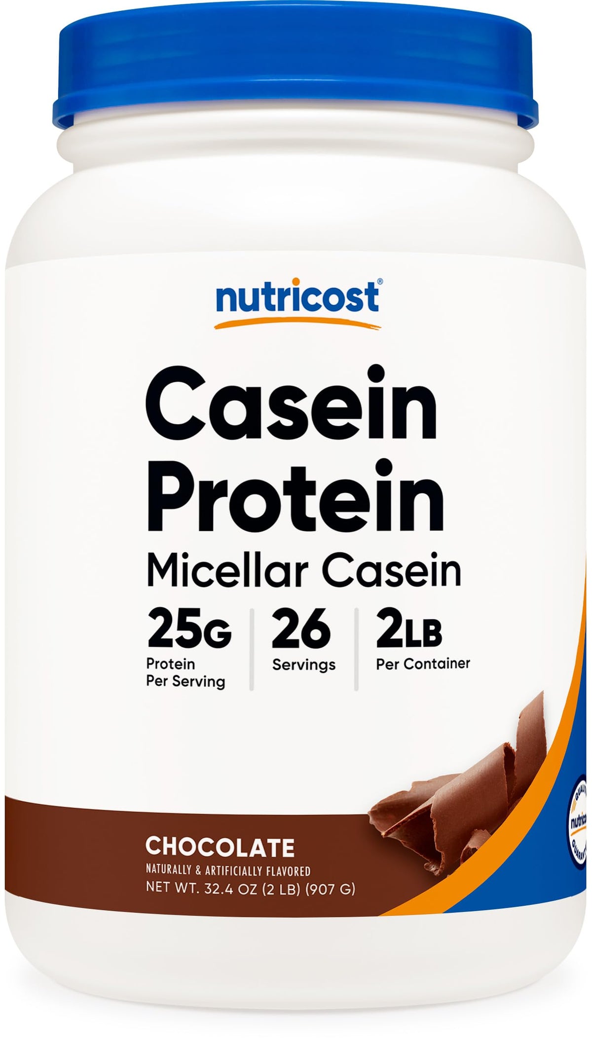Nutricost Casein Protein Powder 2lb Chocolate – front view