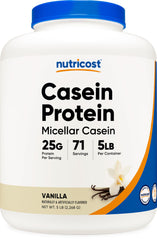 Nutricost Casein Protein Powder 5lb Vanilla tub