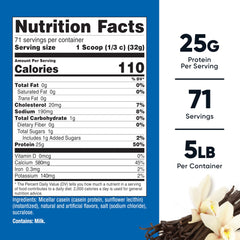 Close-up of vanilla micellar casein powder