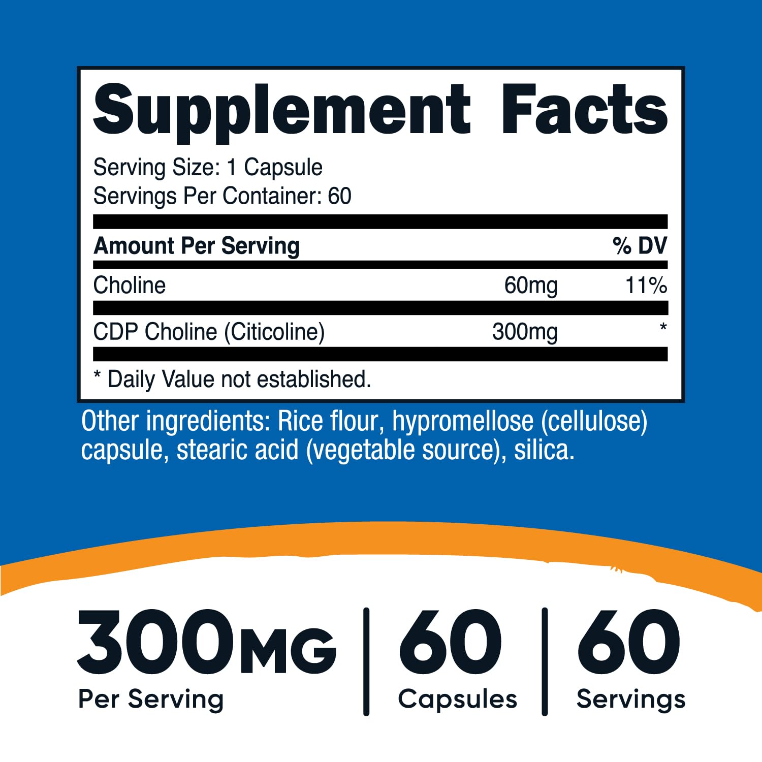 Bottle showing 60 vegetarian capsules