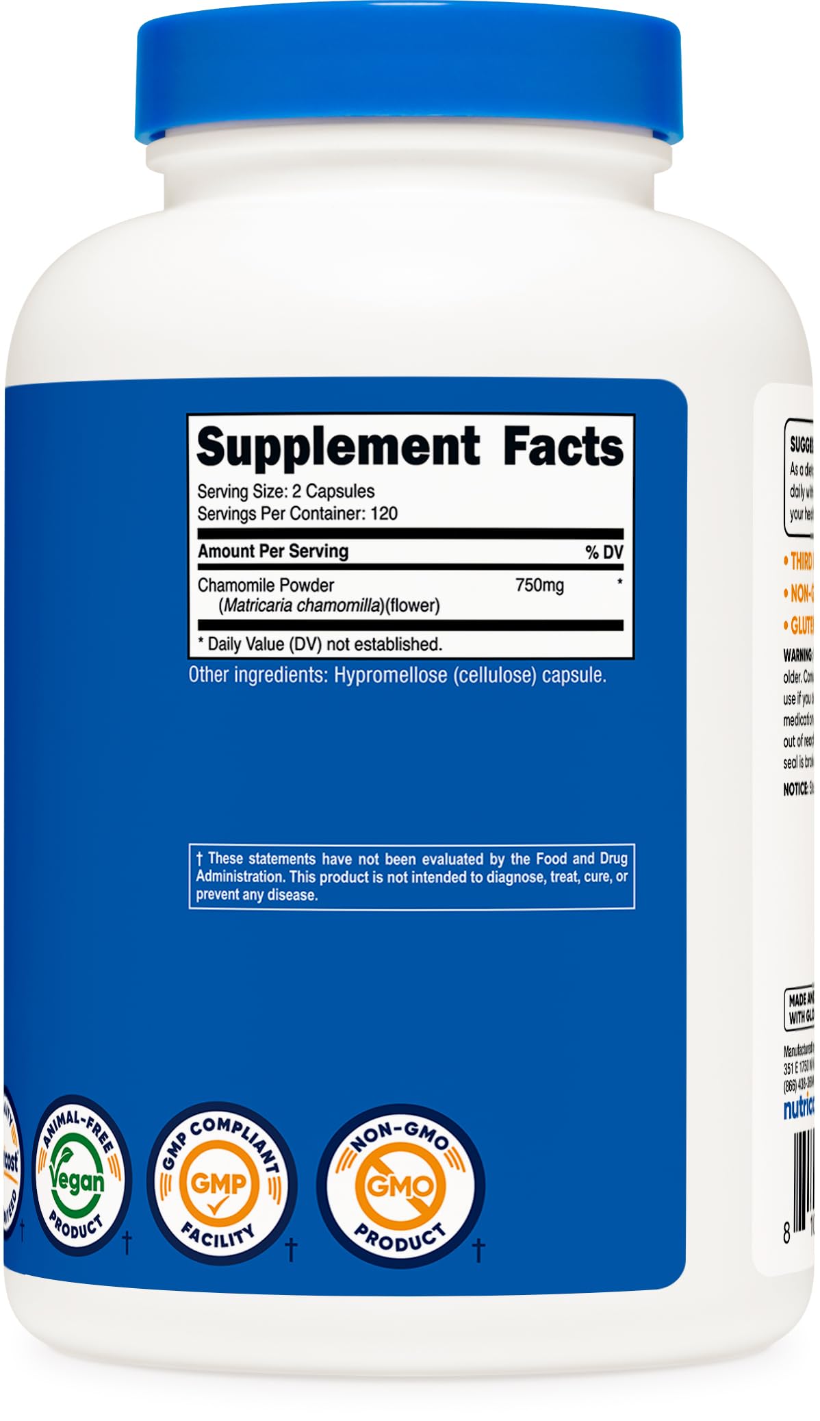 ISO-accredited lab testing for Nutricost Chamomile