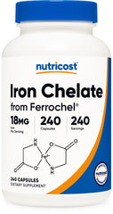 Nutricost Chelated Iron 18mg Ferrochel bottle front