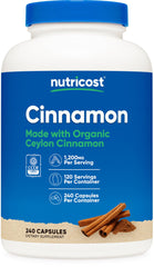 Nutricost Cinnamon Capsules bottle with 240 capsules