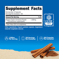 Close-up of Nutricost Cinnamon Capsules packaging