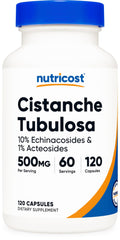 Nutricost Cistanche Tubulosa 500mg bottle with 120 capsules, 60 servings