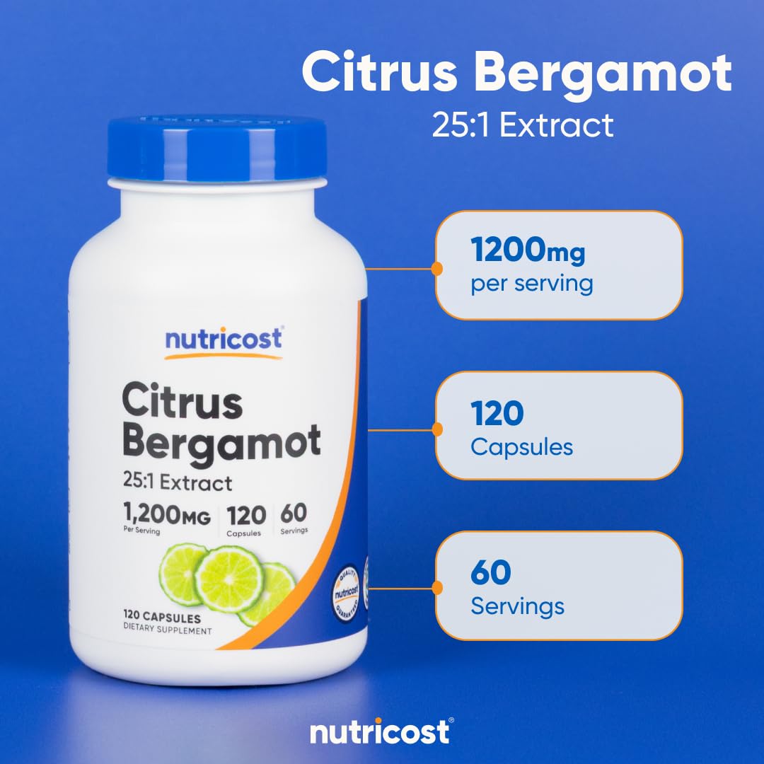 Two-bottle packaging of Nutricost Citrus Bergamot 1200mg