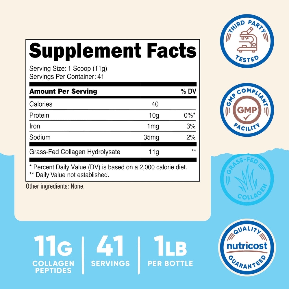 Unflavored collagen powder with scoop