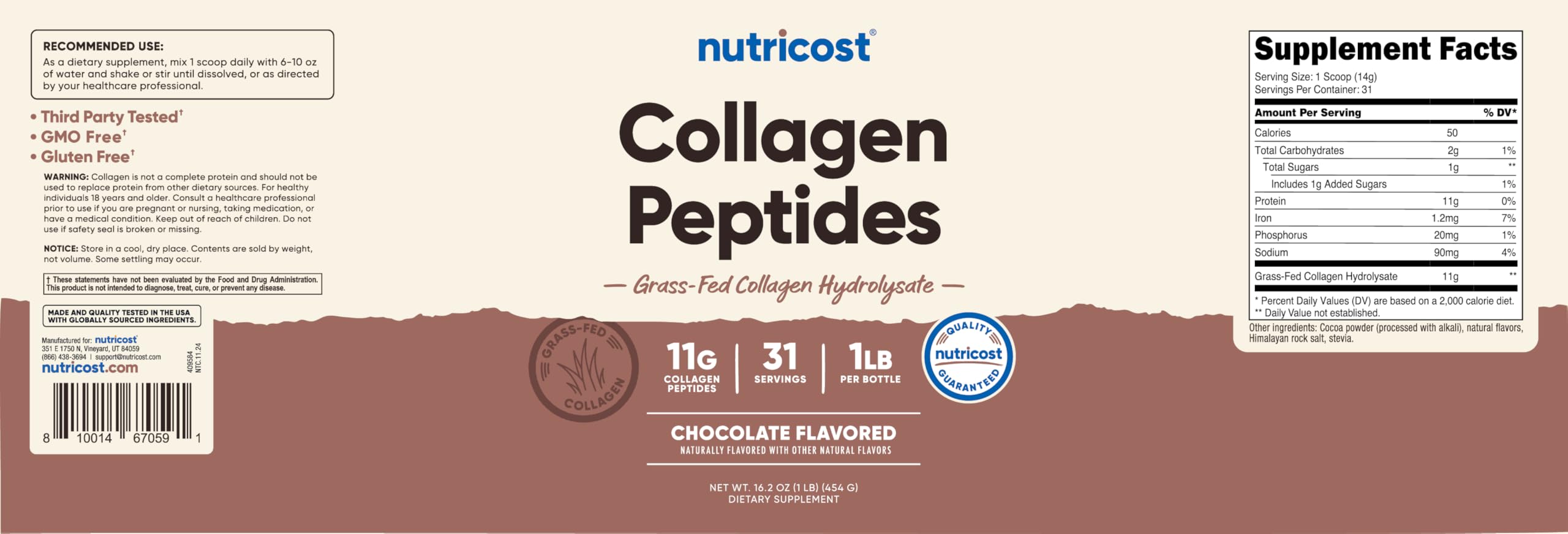 Collagen powder showing easy mixability in liquid
