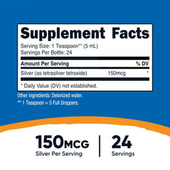 Close-up of Nutricost Colloidal Silver 4oz bottle with dropper