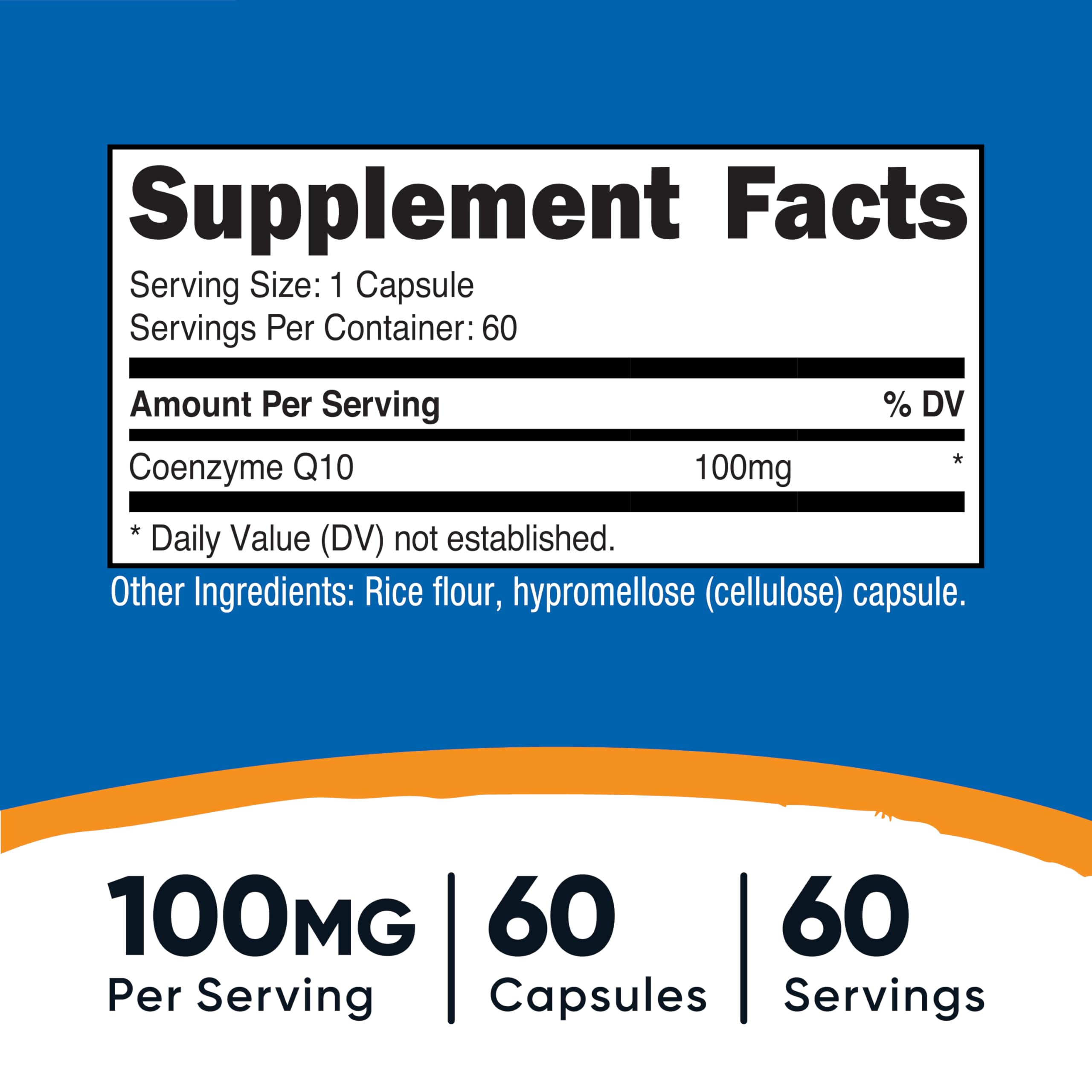 Close-up of Nutricost CoQ10 100mg capsule