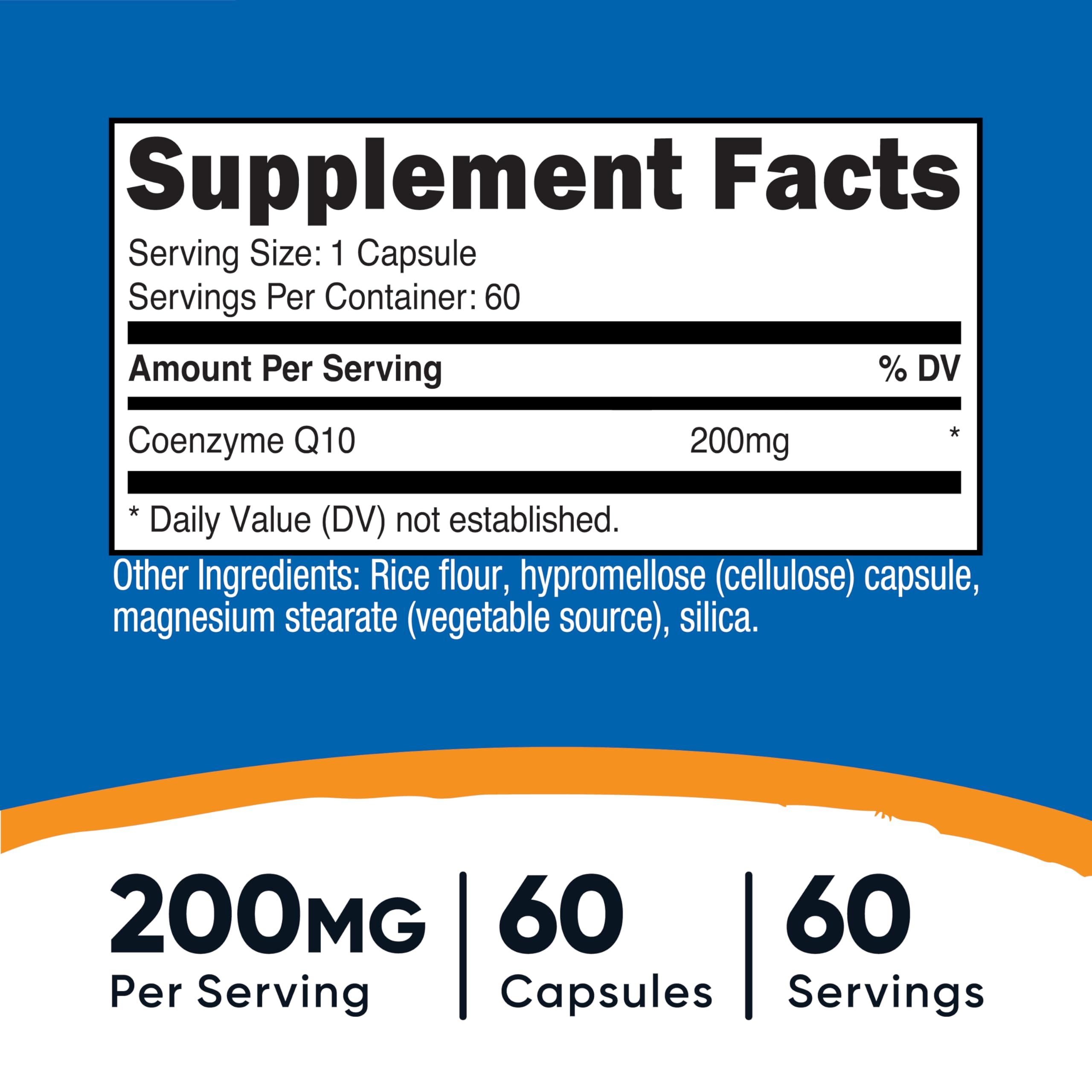 Bottle of Nutricost CoQ10 200mg 60 vegetarian capsules