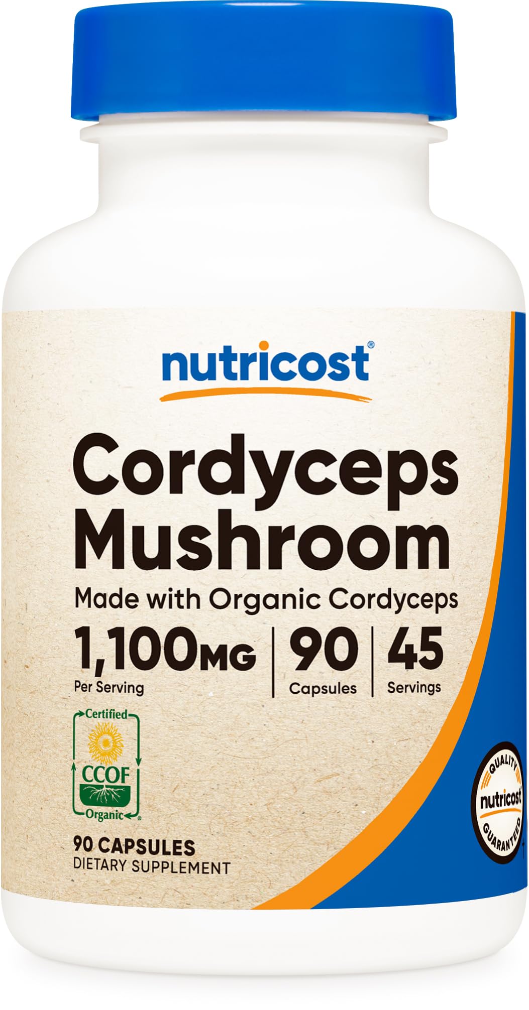 Nutricost Cordyceps 1100mg bottle label