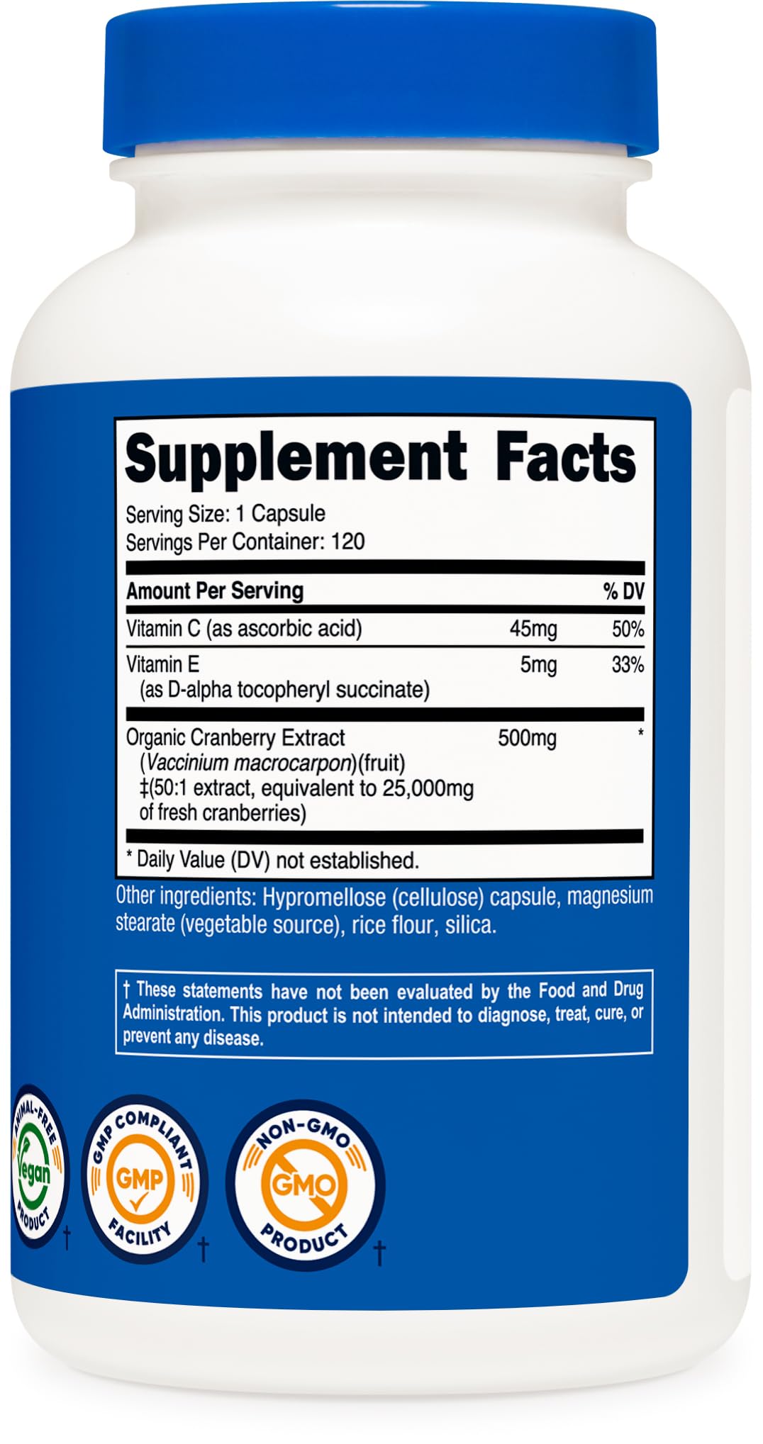 120 vegetarian capsules shown in bottle