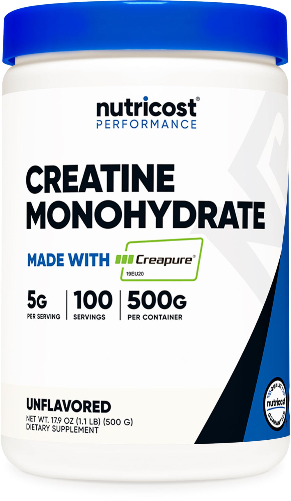 Nutricost Creapure® Creatine Monohydrate 500g bottle front