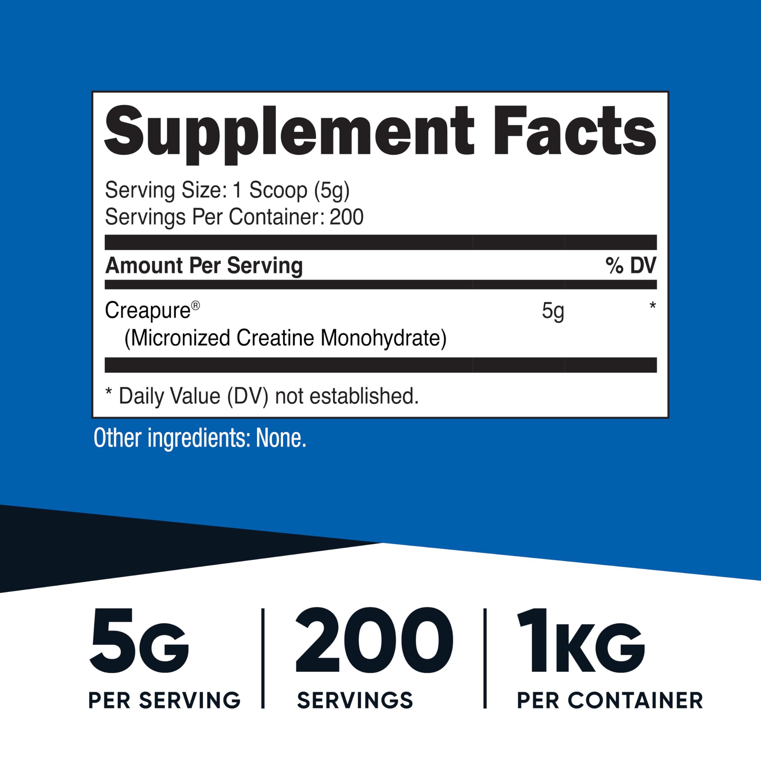 Nutricost Creapure Creatine Monohydrate powder bottle and 1kg container