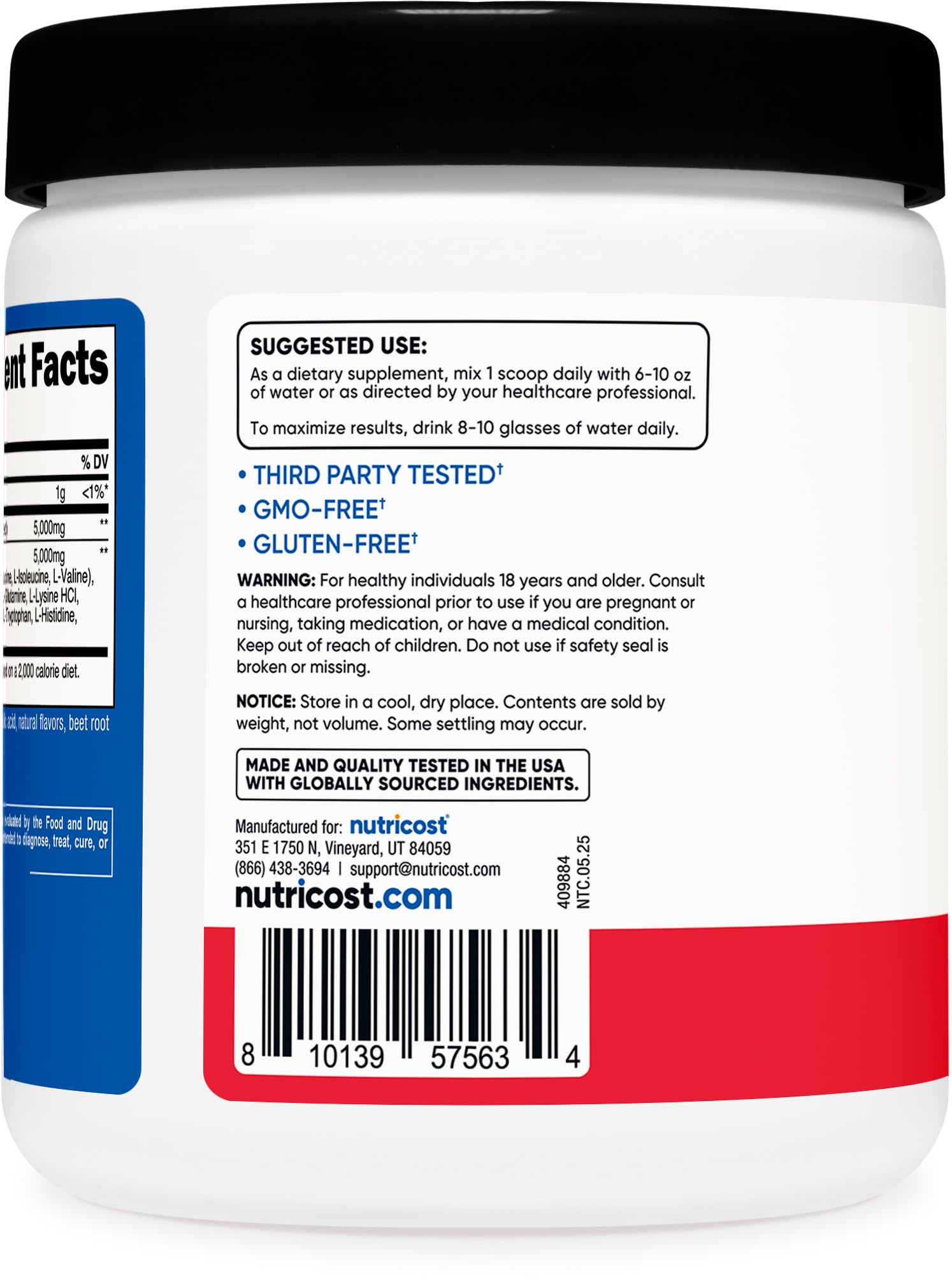 Icons indicating GMO-free and Gluten-Free ingredients