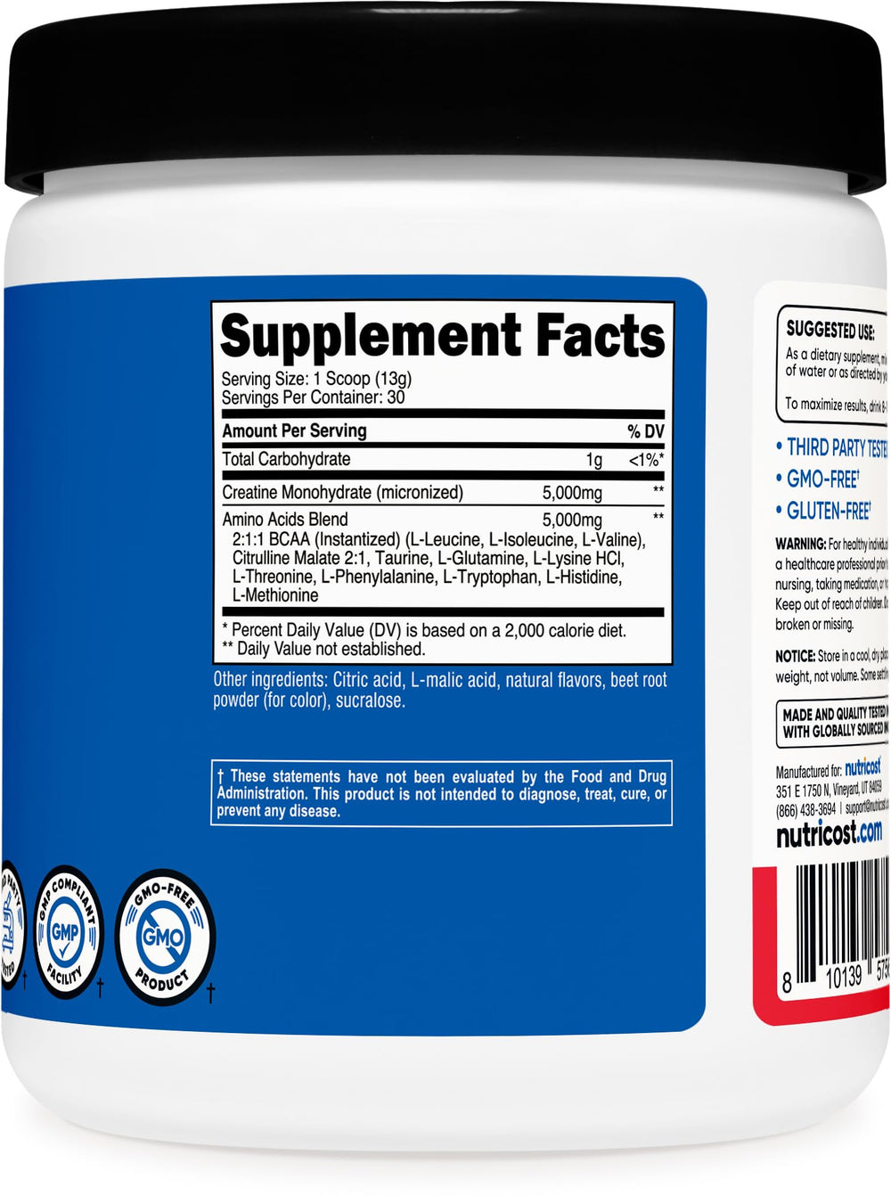GMP-compliant manufacturing facility seal with third-party testing badge