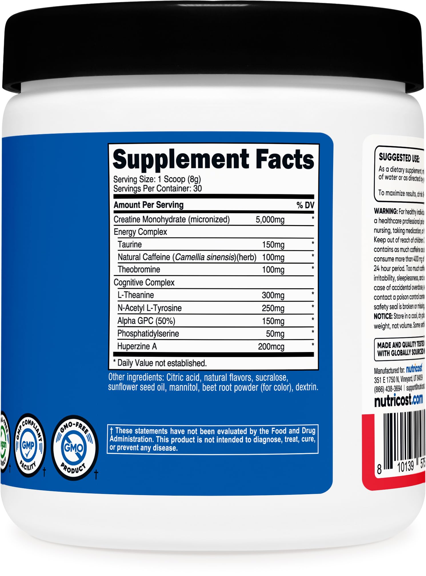 GMP-certified facility and vegan-friendly ingredients statement