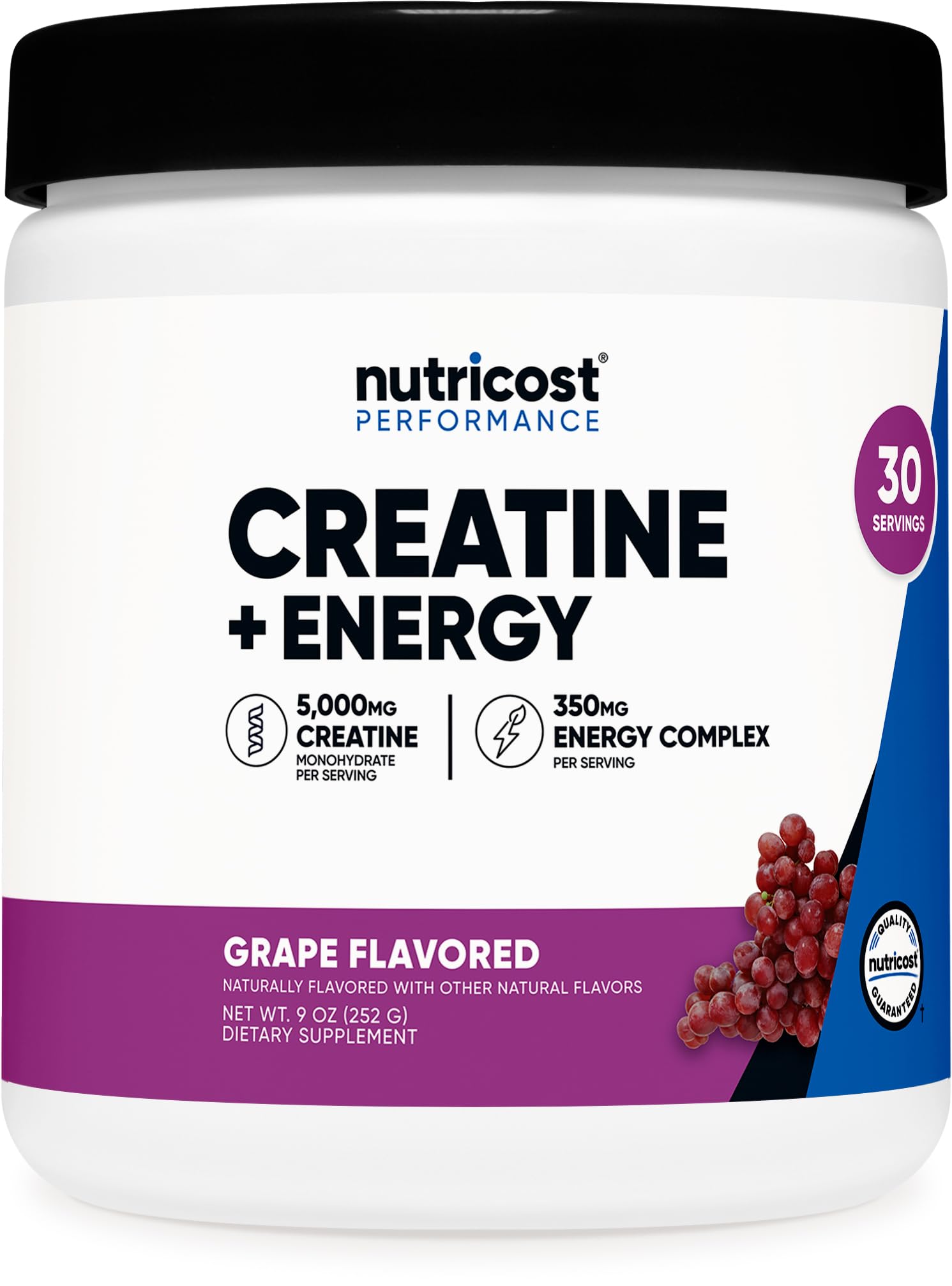 Nutricost Creatine + Energy grape flavor bottle