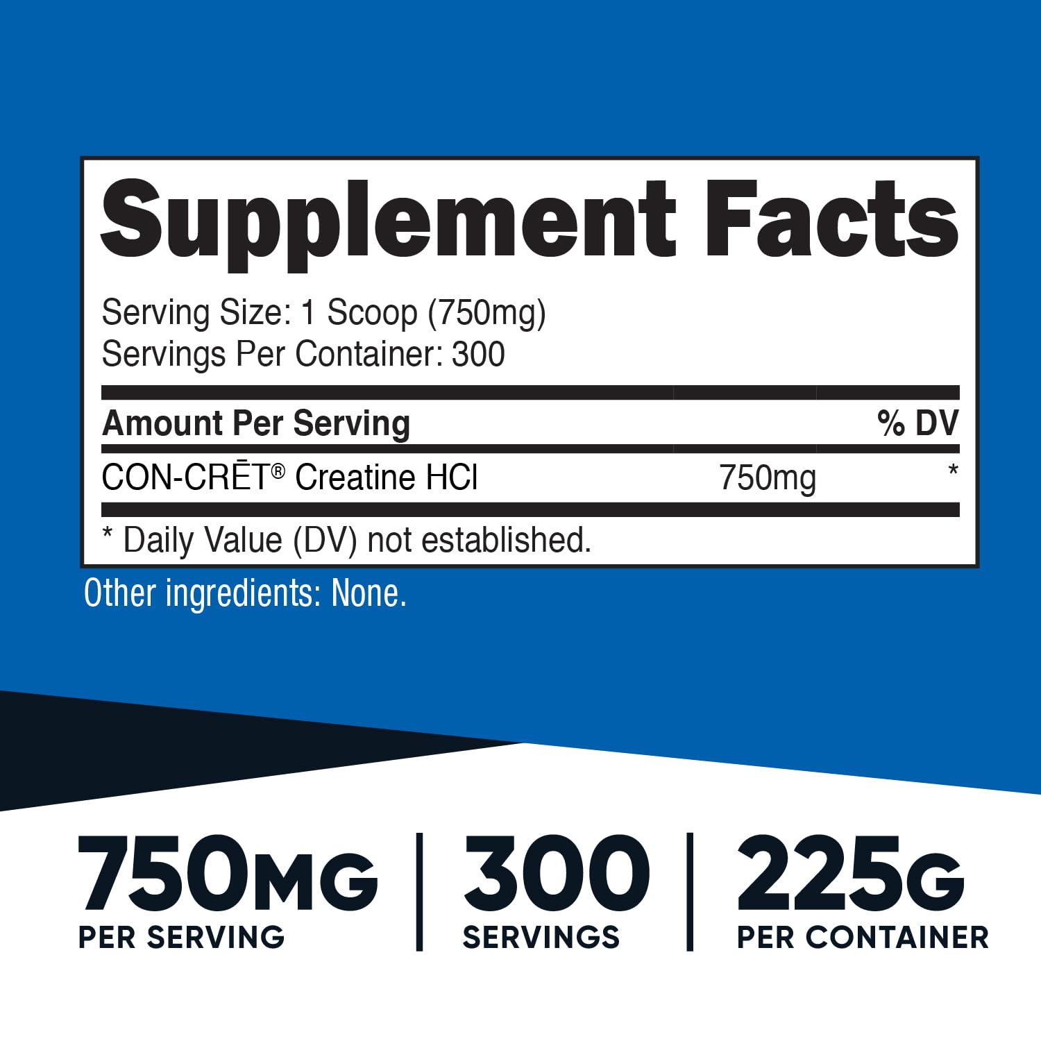 Nutricost Creatine HCl Powder 8 oz bottle side view