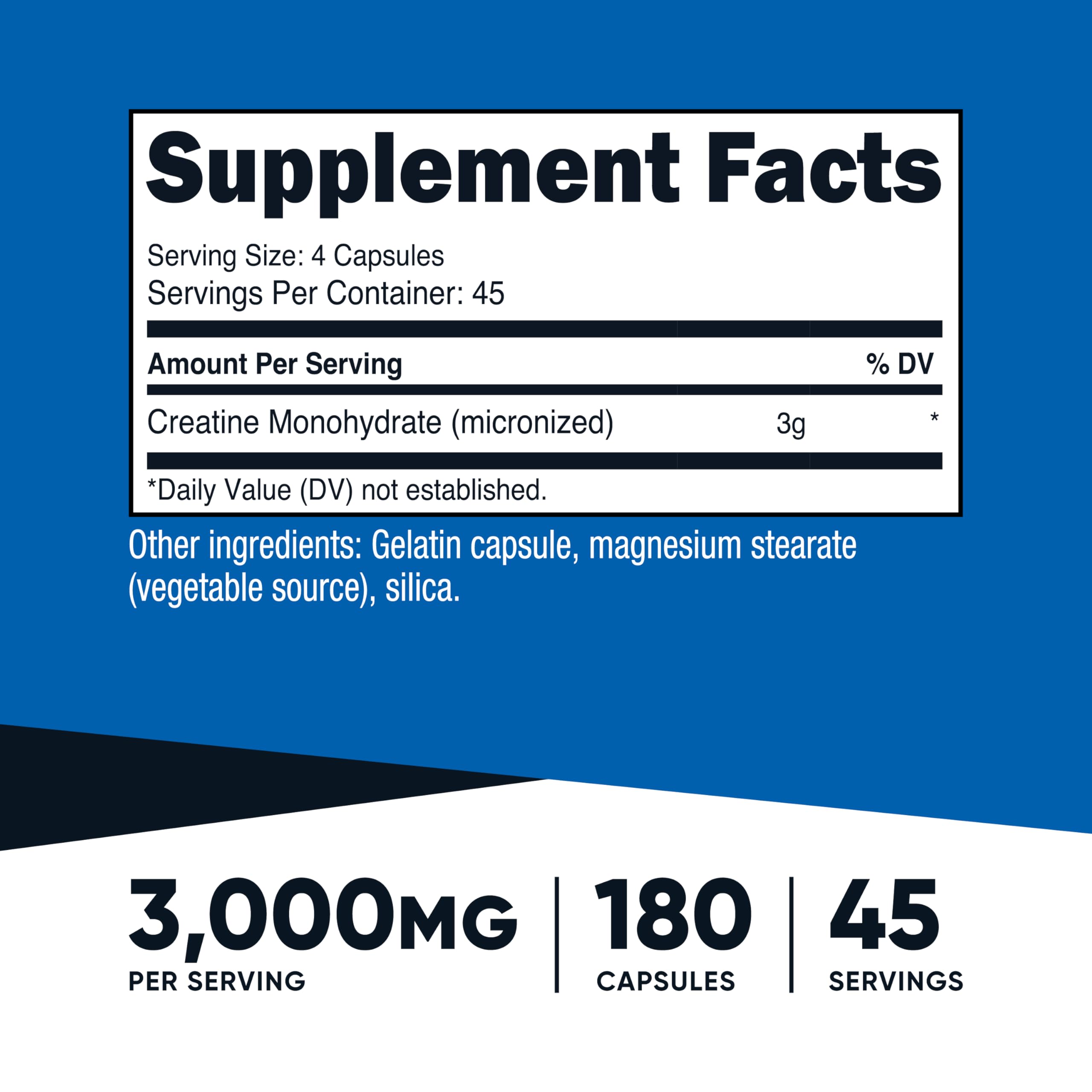 Nutricost Creatine Monohydrate bottle back label
