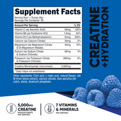 Blue Raspberry flavored creatine scoop with powder