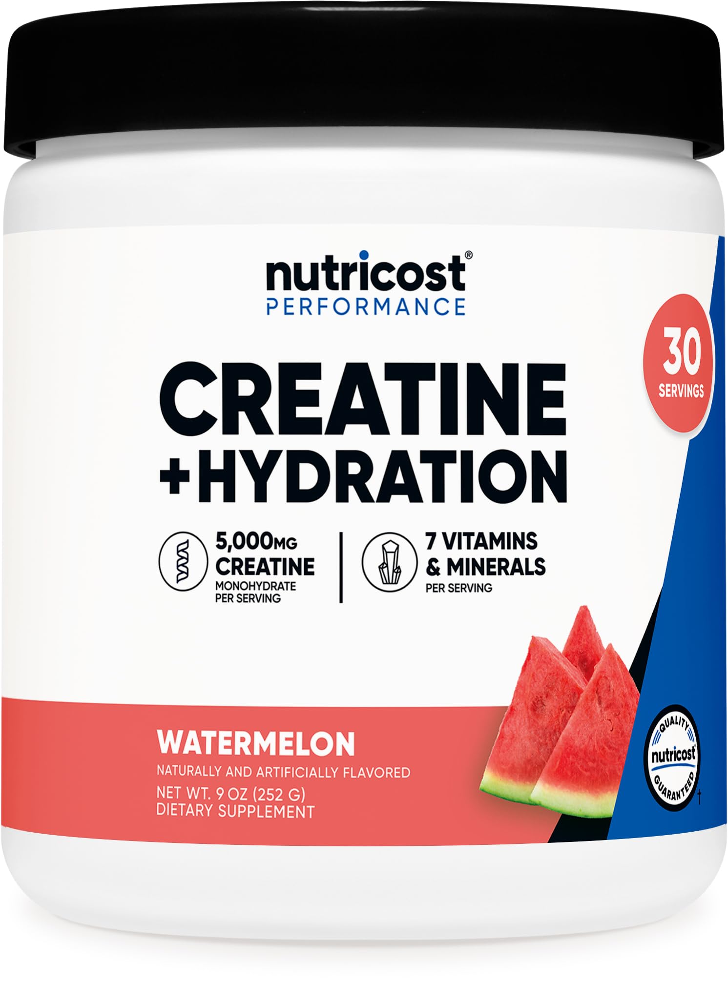 Nutricost Creatine Monohydrate Watermelon Flavor bottle - front view