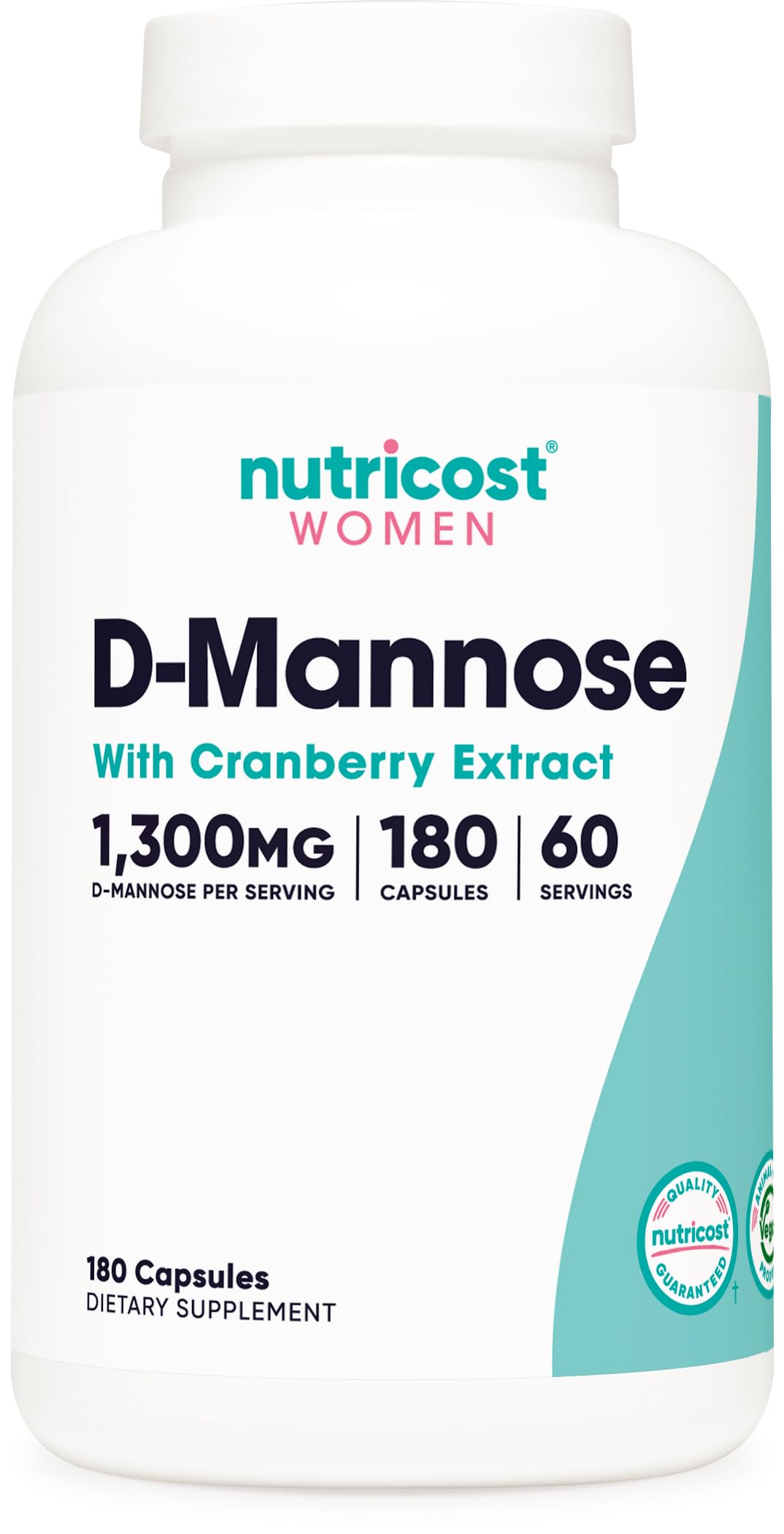 Nutricost D-Mannose with Cranberry Extract bottle and capsules