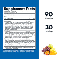 Nutricost Daily Fruits bottle back with supplement facts