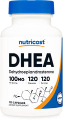 Nutricost DHEA 100mg bottle with 120 capsules