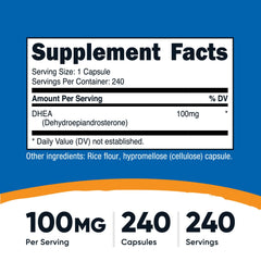 Close-up of Nutricost DHEA 100mg capsules